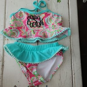 Monogrammed Pom Pom Bikini